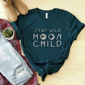 Stay Wild Moon Child Shirt, Moon Shirt, Moon Bohemian Shirt, Gift For Moon Lover